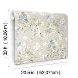 York Azalea Light Grey Floral Branches Wallpaper