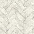 York Canelle White Brick Herringbone Wallpaper