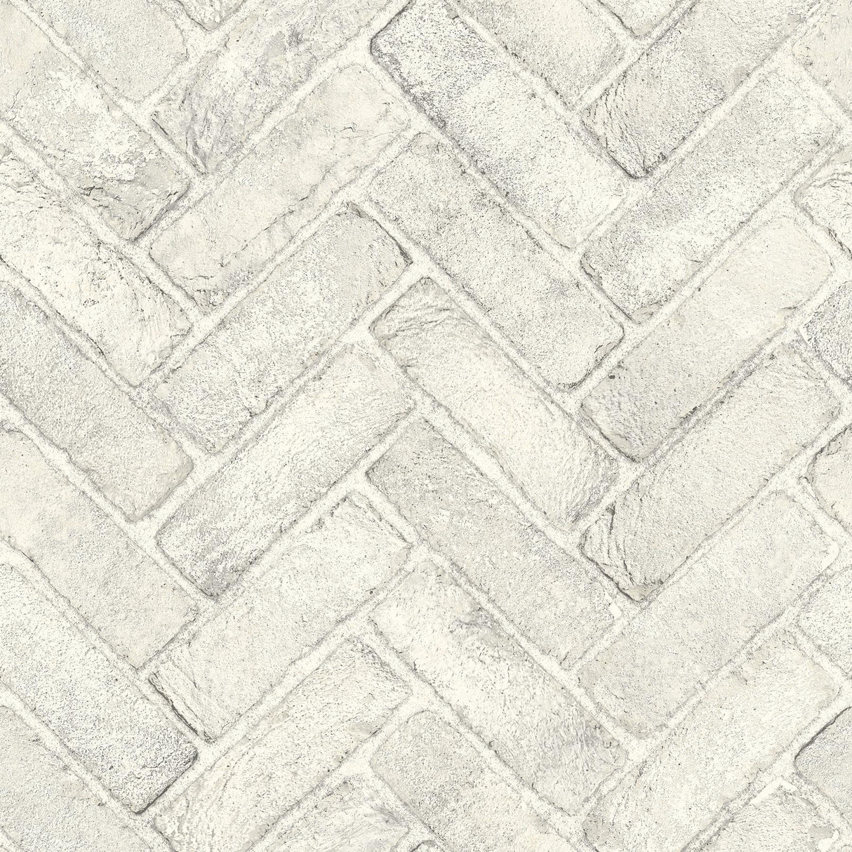 York Canelle White Brick Herringbone Wallpaper