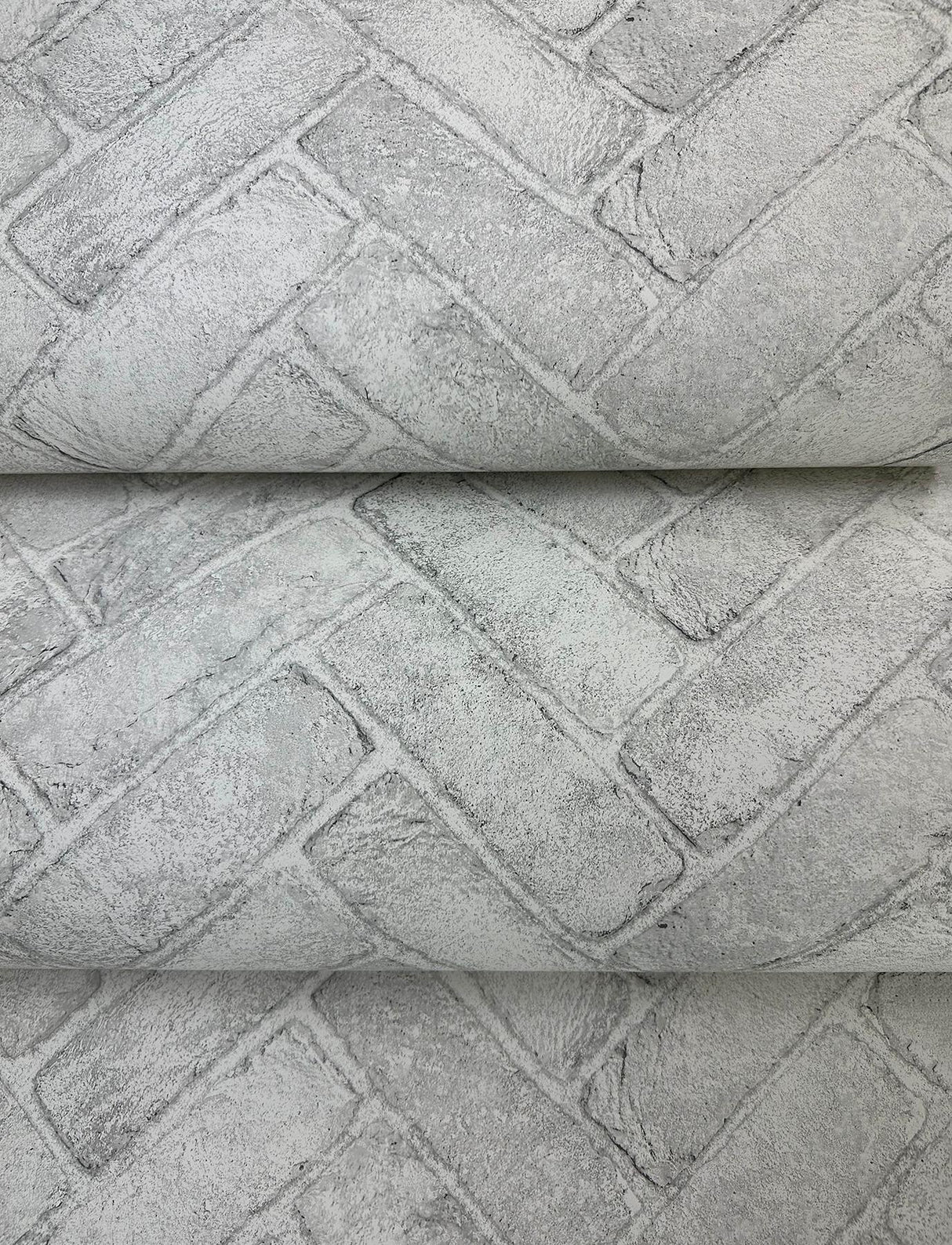 York Canelle White Brick Herringbone Wallpaper