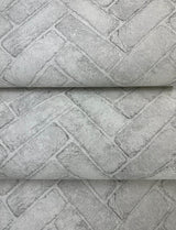 York Canelle White Brick Herringbone Wallpaper