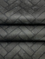York Canelle Black Brick Herringbone Wallpaper