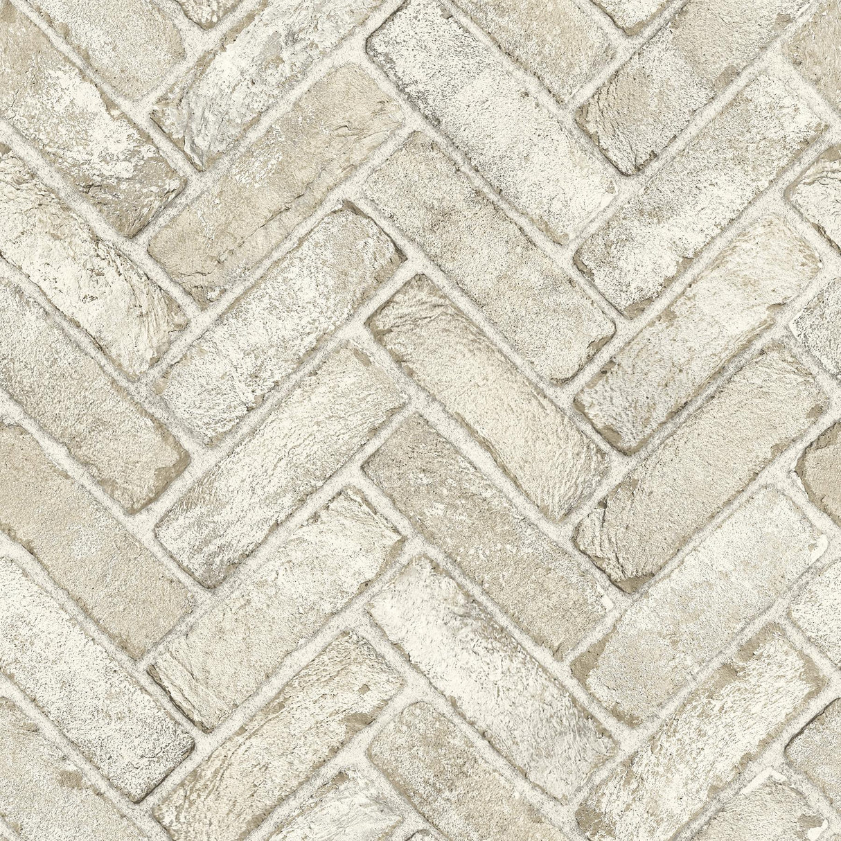 York Canelle Taupe Brick Herringbone Wallpaper