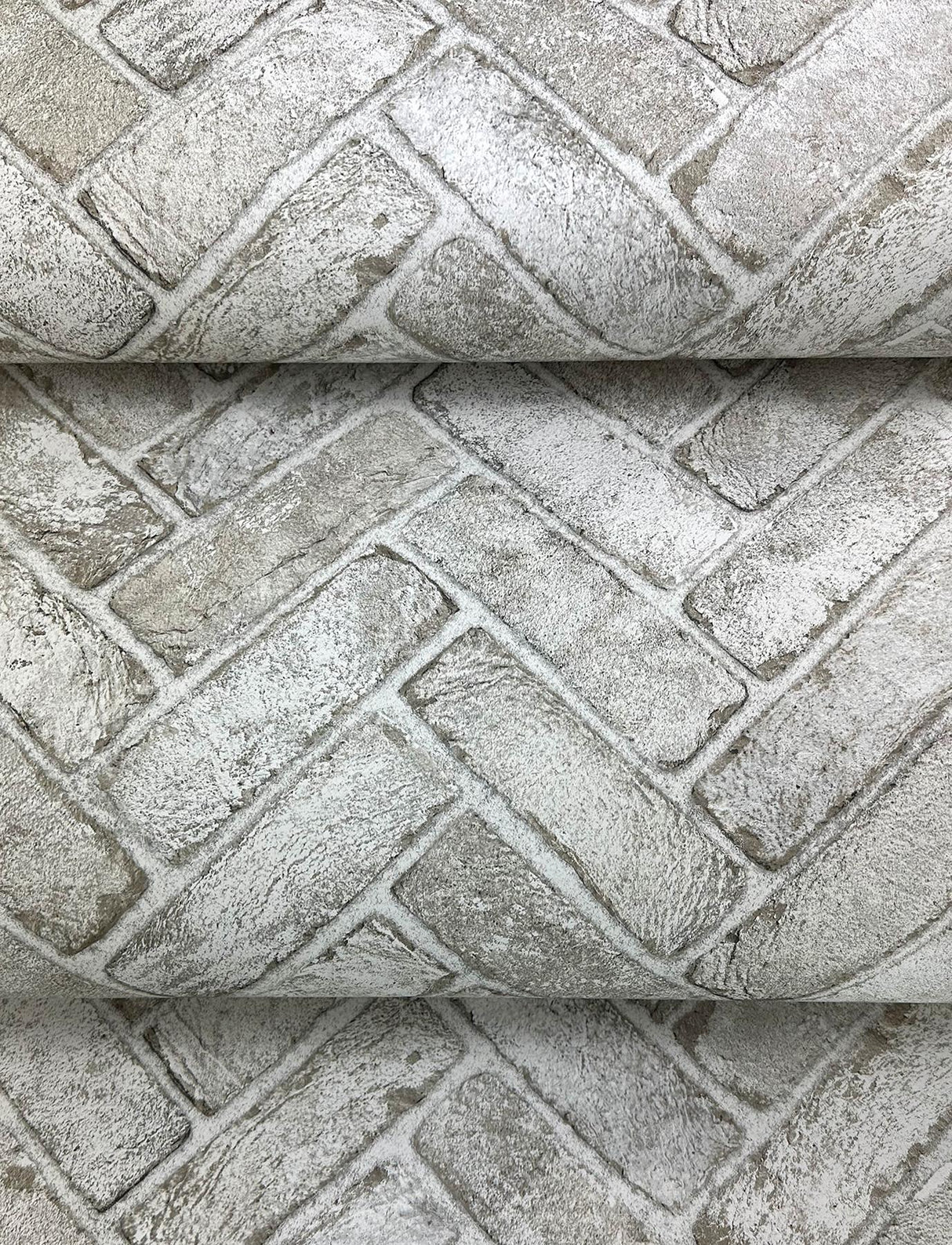 York Canelle Taupe Brick Herringbone Wallpaper