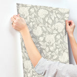 York Vadouvan Grey Jacobean Trail Wallpaper