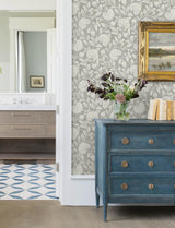 York Vadouvan Grey Jacobean Trail Wallpaper