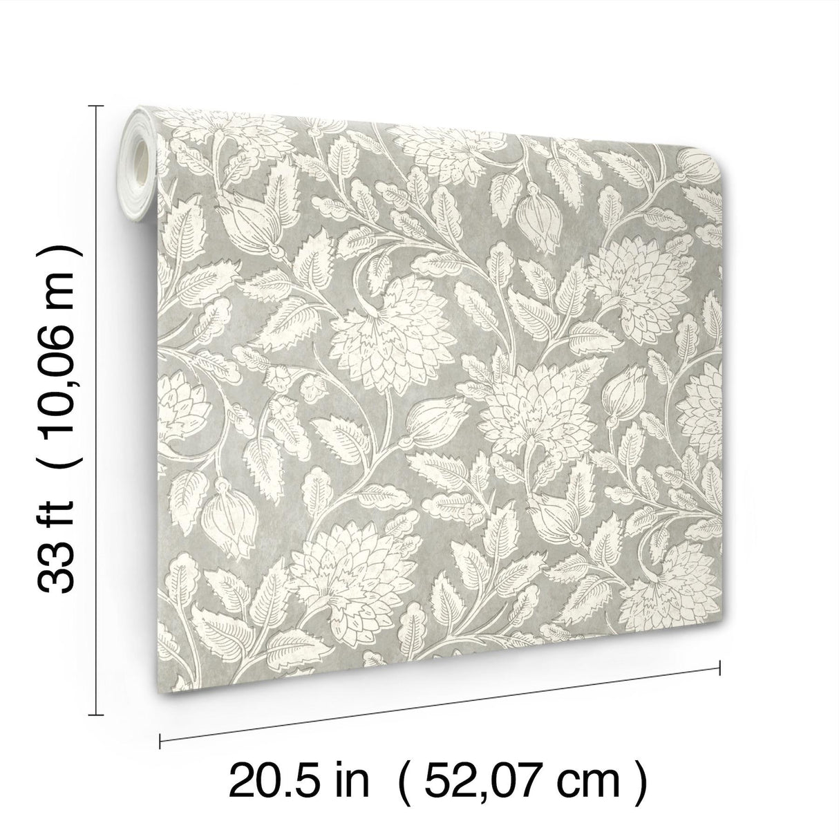 York Vadouvan Grey Jacobean Trail Wallpaper