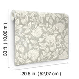 York Vadouvan Grey Jacobean Trail Wallpaper