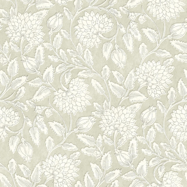 York Vadouvan Sage Jacobean Trail Wallpaper