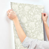 York Vadouvan Sage Jacobean Trail Wallpaper