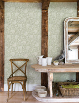 York Vadouvan Sage Jacobean Trail Wallpaper