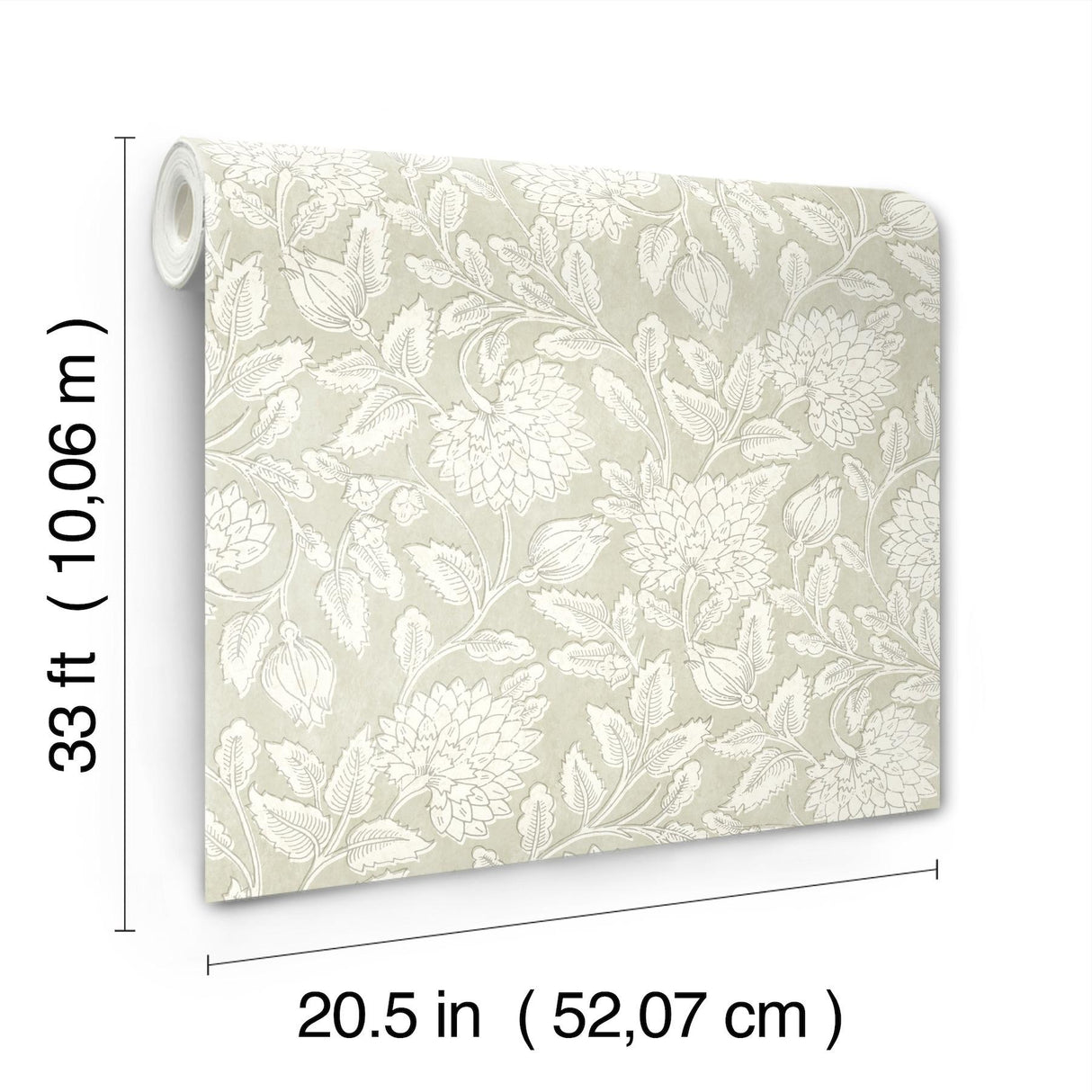 York Vadouvan Sage Jacobean Trail Wallpaper