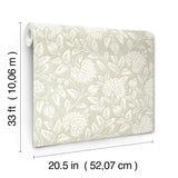 York Vadouvan Sage Jacobean Trail Wallpaper
