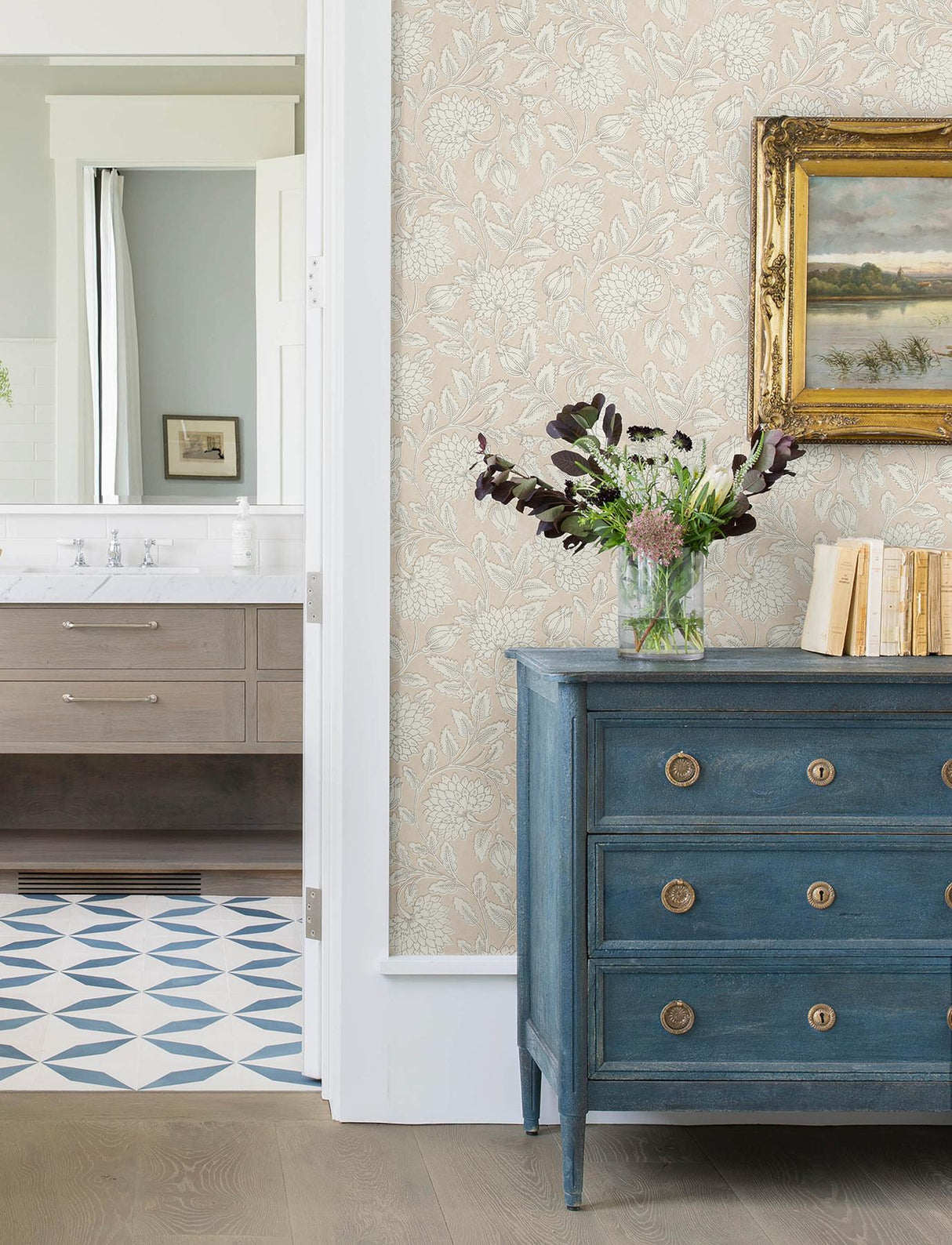 York Vadouvan Blush Jacobean Trail Wallpaper