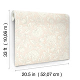 York Vadouvan Blush Jacobean Trail Wallpaper