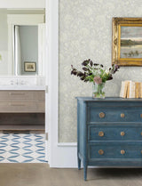 York Vadouvan Light Blue Jacobean Trail Wallpaper