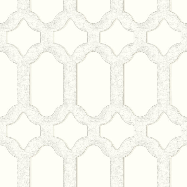 York Chervil White Trellis Wallpaper