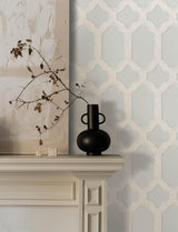 York Chervil Sky Blue Trellis Wallpaper