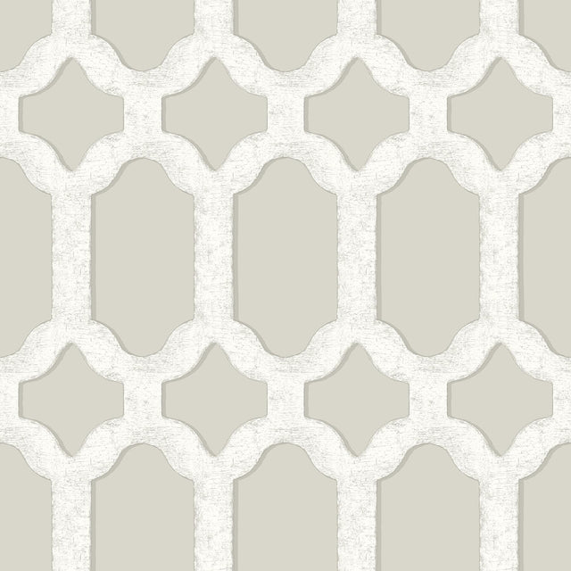 York Chervil Light Grey Trellis Wallpaper