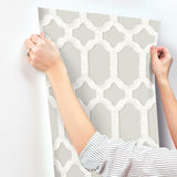 York Chervil Light Grey Trellis Wallpaper