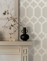 York Chervil Light Grey Trellis Wallpaper