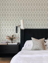 York Chervil Light Grey Trellis Wallpaper