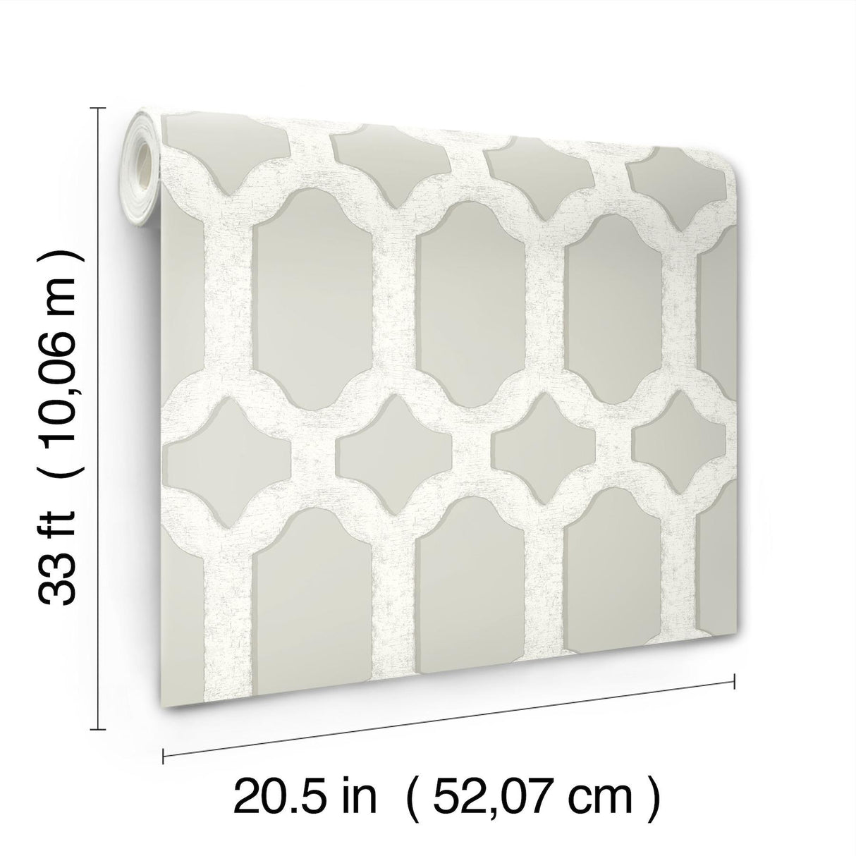 York Chervil Light Grey Trellis Wallpaper