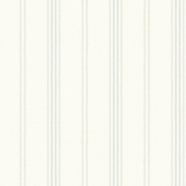 York Lovage Aqua Linen Stripe Wallpaper