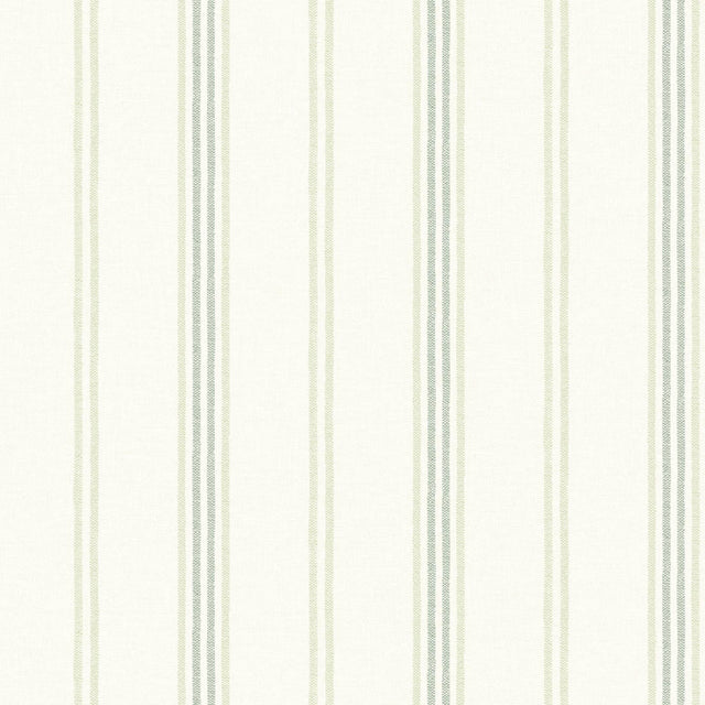 York Lovage Green Linen Stripe Wallpaper