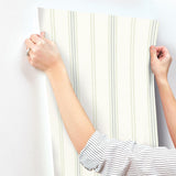 York Lovage Green Linen Stripe Wallpaper