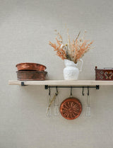 York Chambray Light Grey Fabric Weave Wallpaper