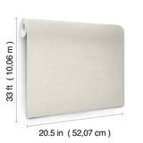 York Chambray Light Grey Fabric Weave Wallpaper