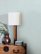 York Chambray Light Blue Fabric Weave Wallpaper