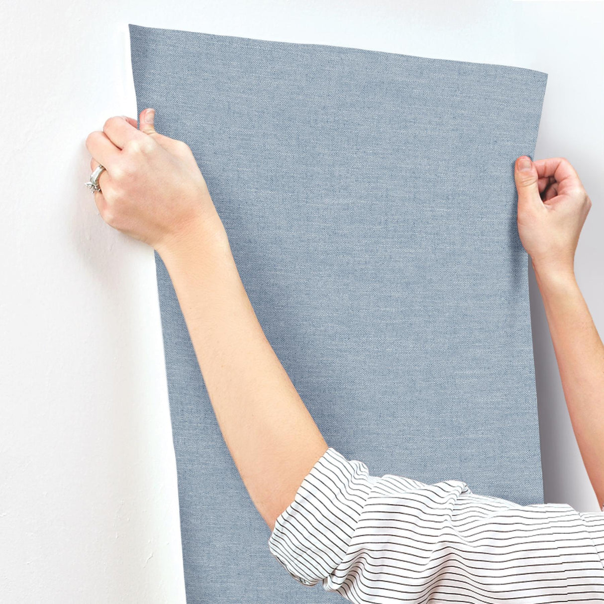 York Chambray Denim Fabric Weave Wallpaper