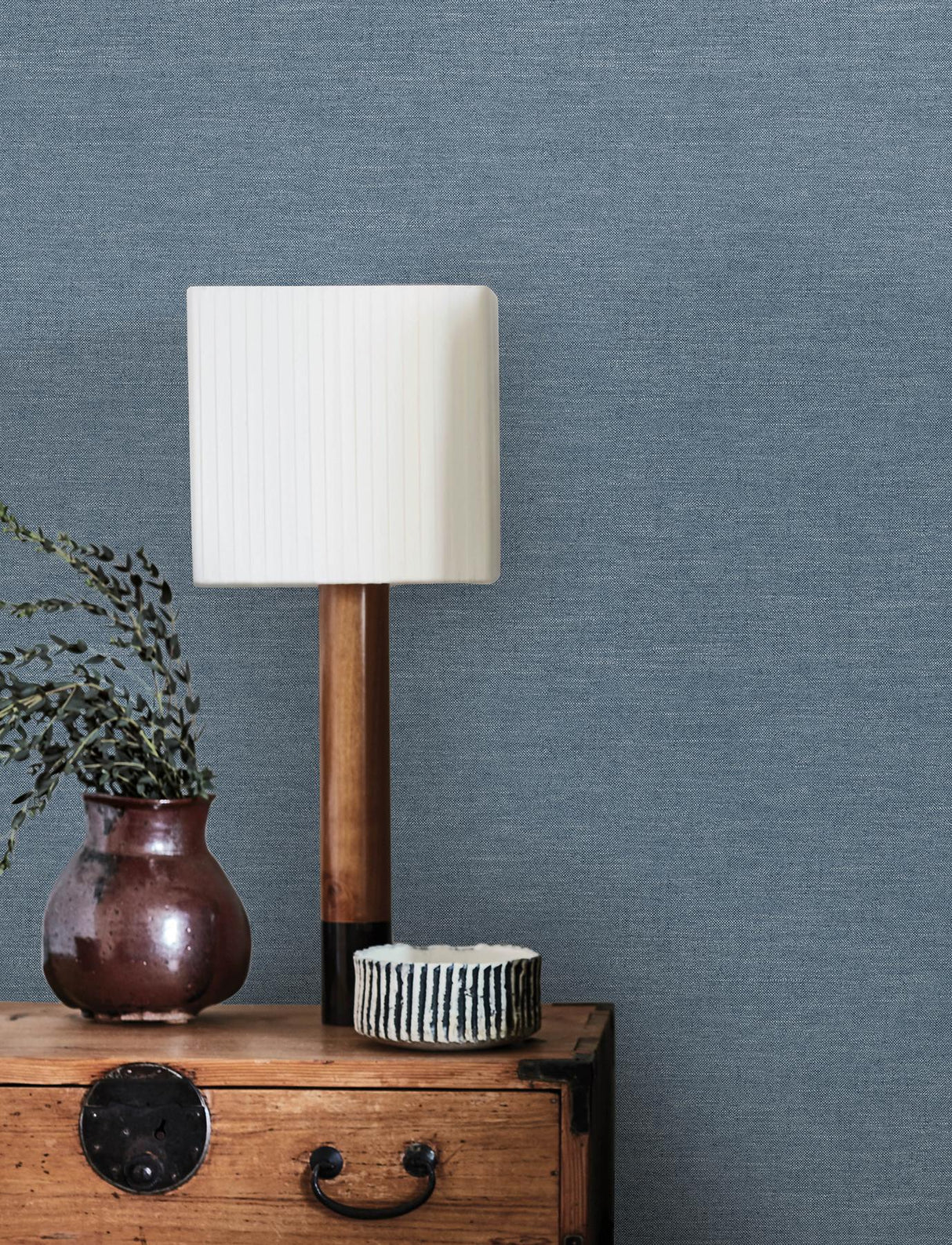 York Chambray Denim Fabric Weave Wallpaper