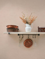 York Chambray Blush Fabric Weave Wallpaper