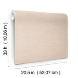 York Chambray Blush Fabric Weave Wallpaper