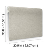 York Chambray Grey Fabric Weave Wallpaper