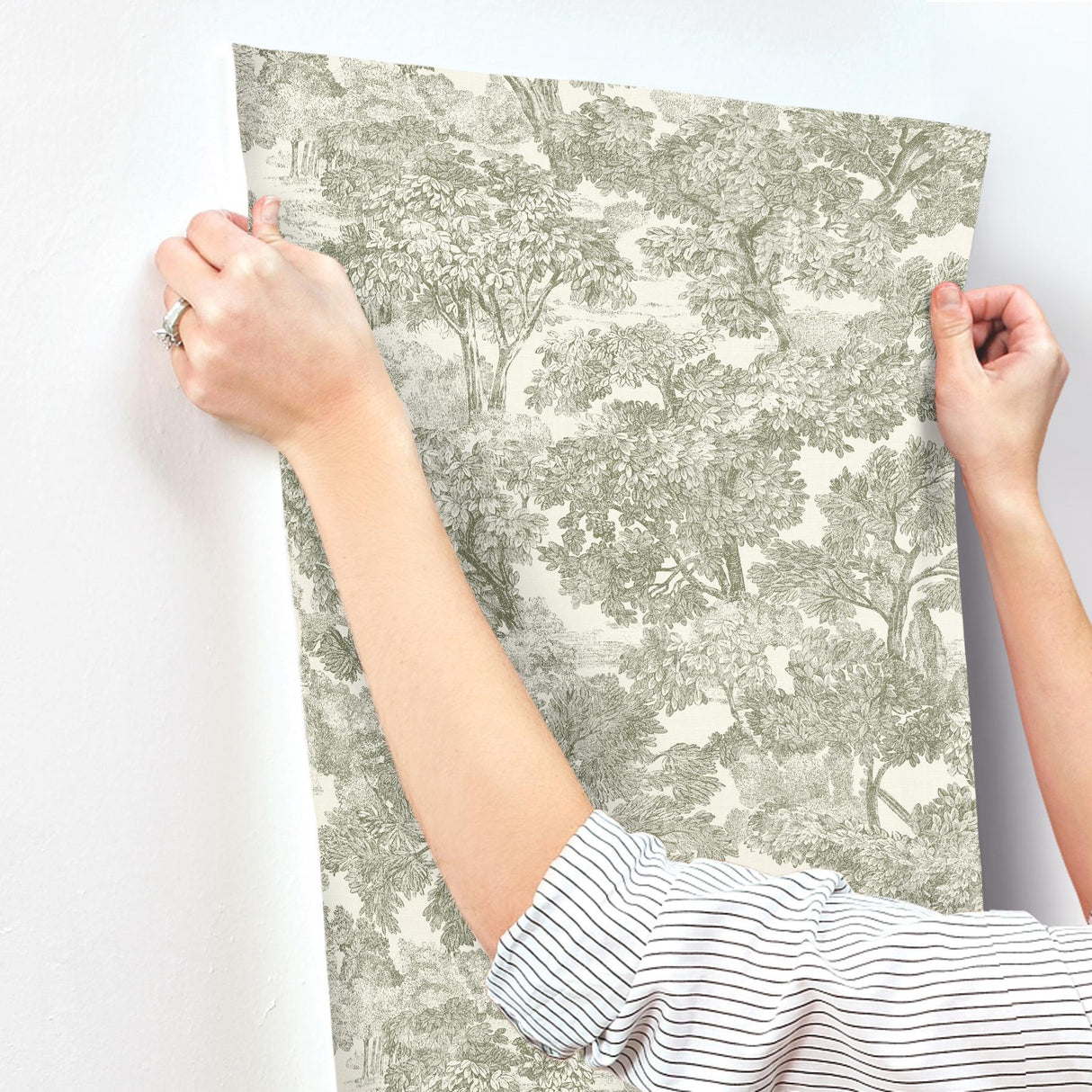 York Spinney Green Toile Wallpaper