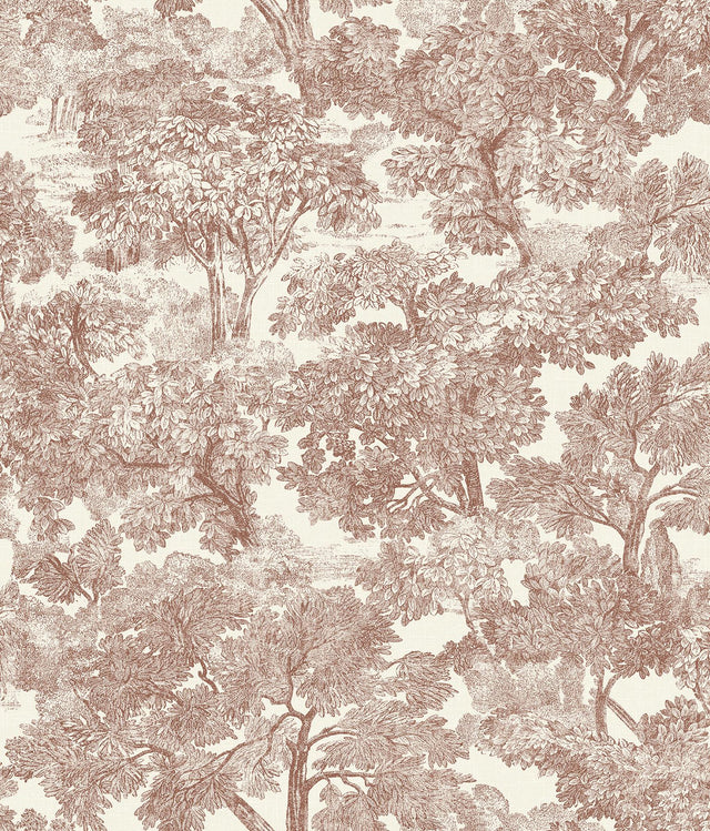 York Spinney Red Toile Wallpaper