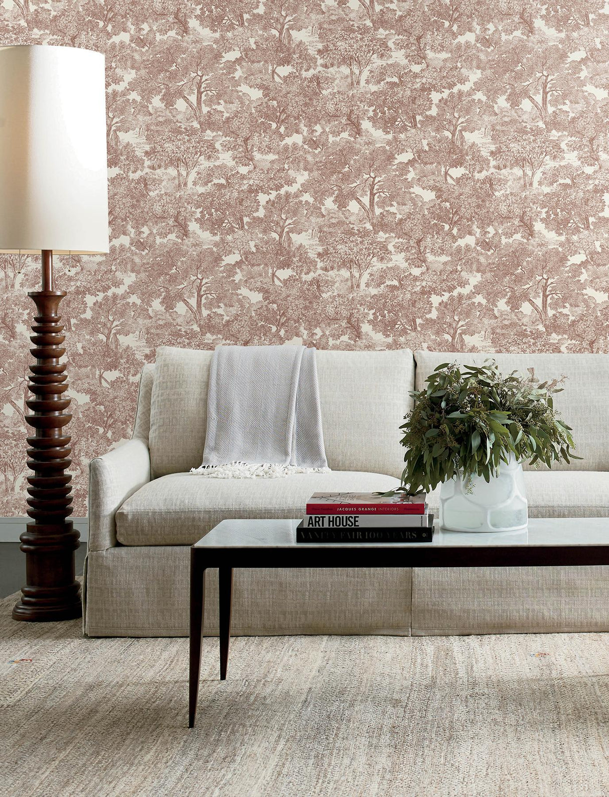 York Spinney Red Toile Wallpaper