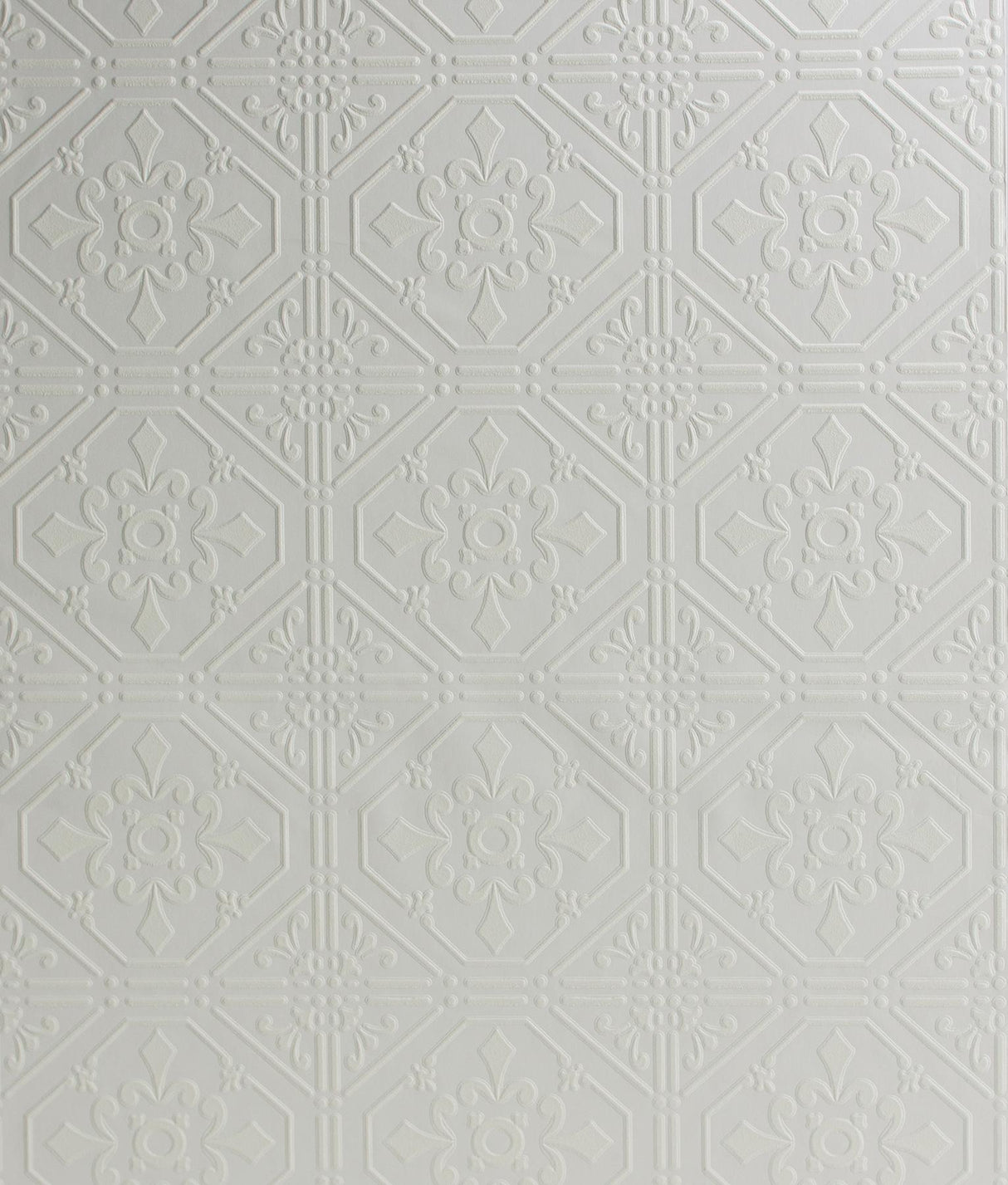 York Brooklyn White Tin Paintable Wallpaper