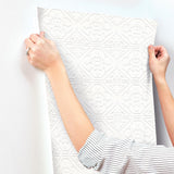 York Brooklyn White Tin Paintable Wallpaper