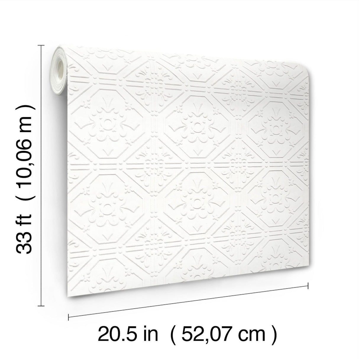 York Brooklyn White Tin Paintable Wallpaper