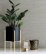 York Leicester Slate Metallic Stripe Wallpaper