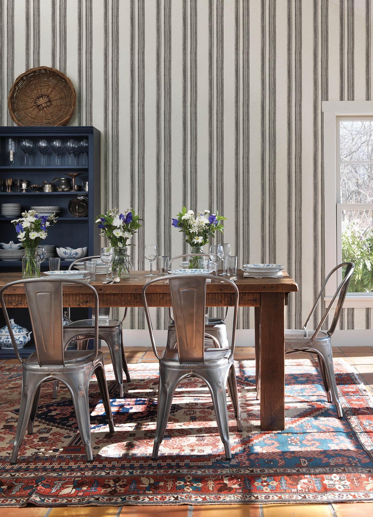York Loom Spun Charcoal Wallpaper