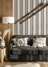 York Loom Spun Charcoal Wallpaper