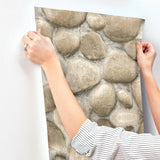 York Root Rock Beige Wallpaper