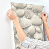York Root Rock Brown Wallpaper