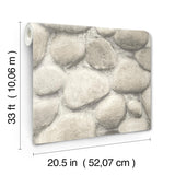 York Root Rock Brown Wallpaper